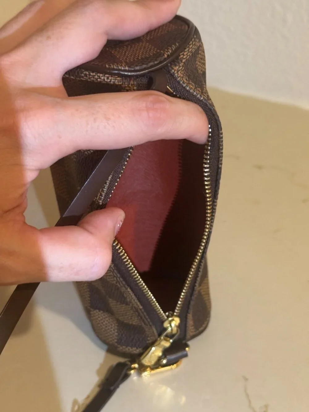 🤎 Louis Vuitton Damier Ebene Mini Papillon Barrel Pouch Bag